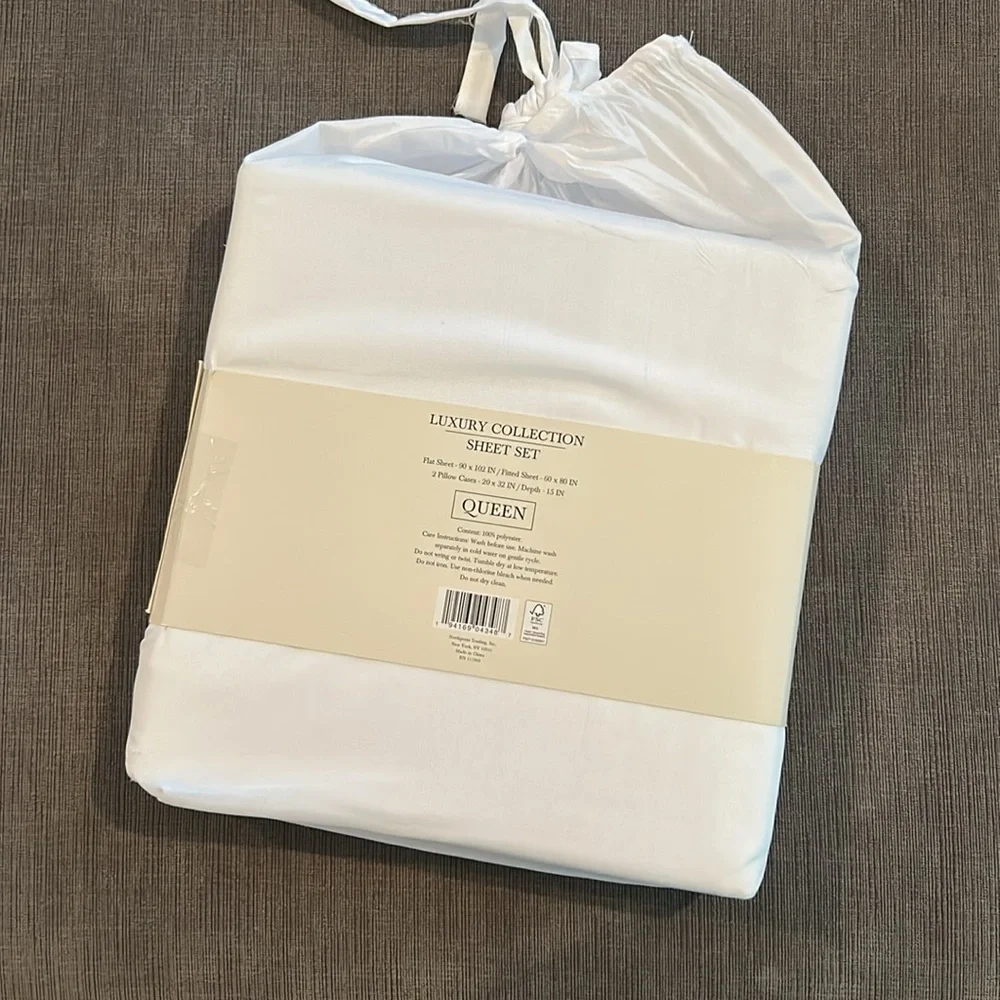 BLANC & BLEU Luxury Collection White Sheet Set - Queen NWT